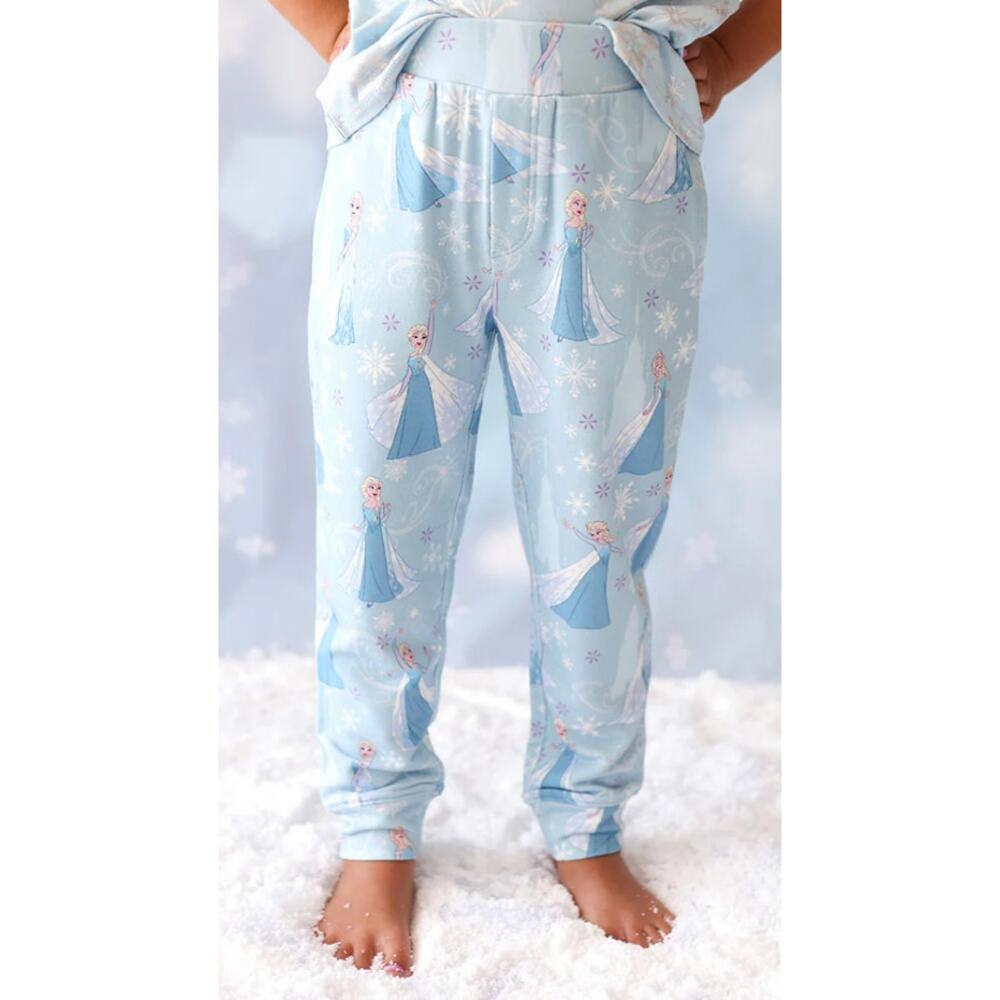 NWT Posh Peanut Elsa French Terry Pants Joggers Toddler 12-18 Mon Frozen Bamboo